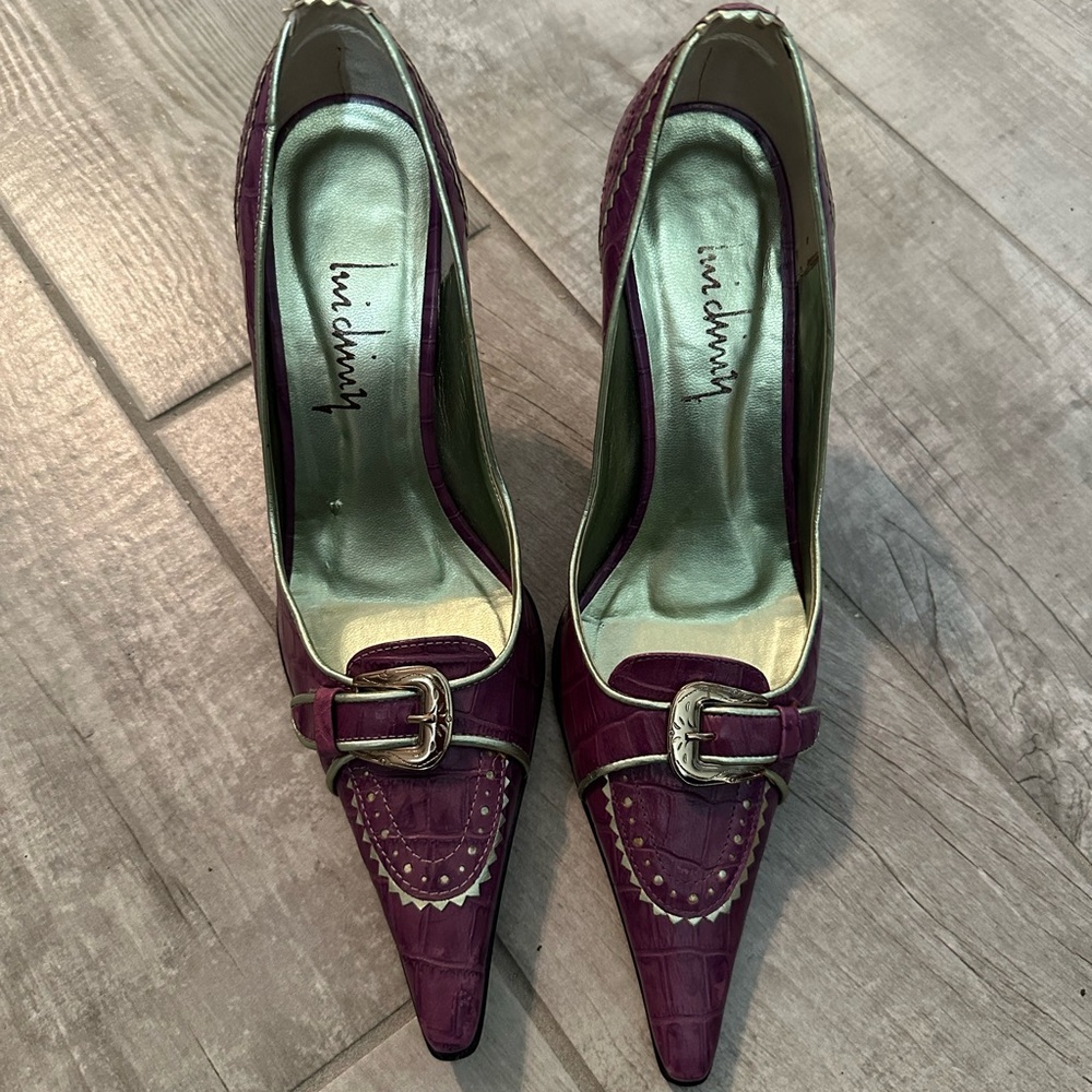 Luichiny Purple Heels with Buckle Detail